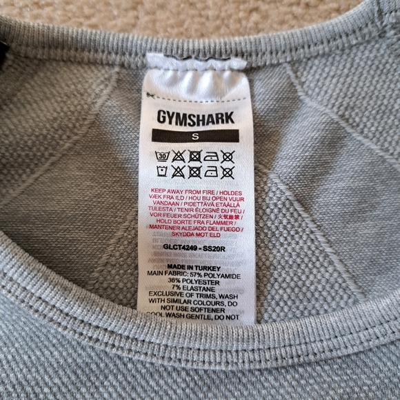 Gymshark Flex Sports Crop Top Grey Size Small Active Top Long Sleeved - Picture 10 of 16